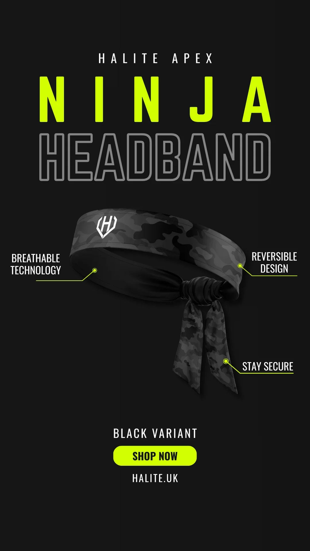 APEX Black Ninja Headband