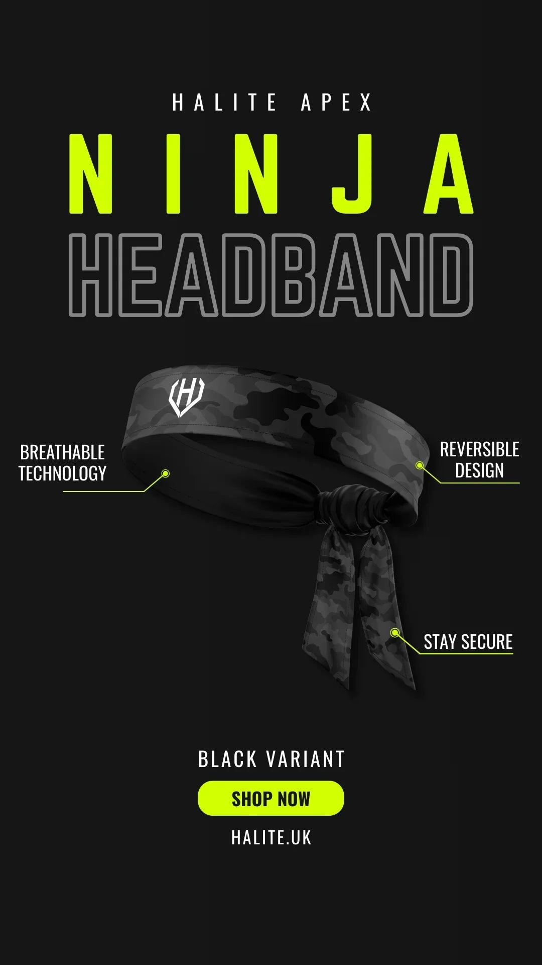 APEX Black Ninja Headband