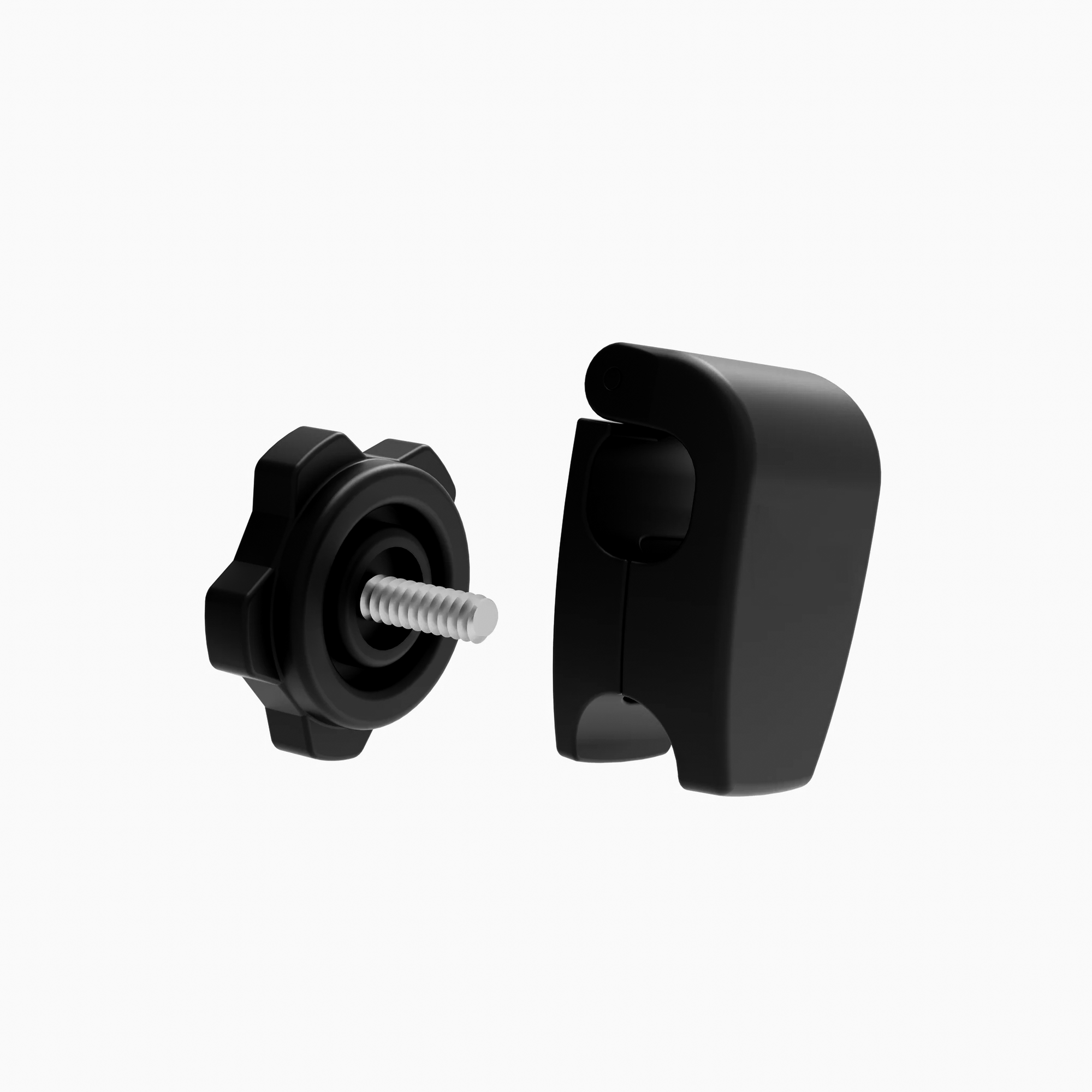 Close-up of PROTA Clear Mirror visor clips for SpeedFlex and F7 helmets, showing secure attachment points and sleek design.